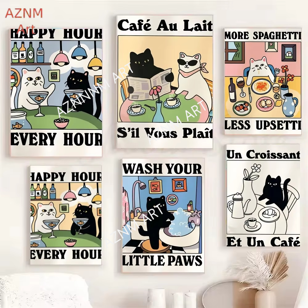 1PC Wash Your Paws Cat Poster  - Cat Claw Bark incelemesi ve fiyatı
