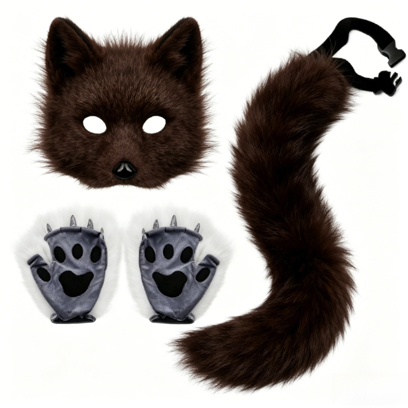Furry Cat Ears Mask Tail & Paw - Cat Claw Bark incelemesi ve fiyatı