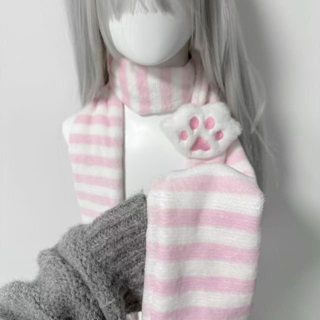 Kawaii Kniied Scarf Cat Paw De - Cat Claw Bark incelemesi ve fiyatı