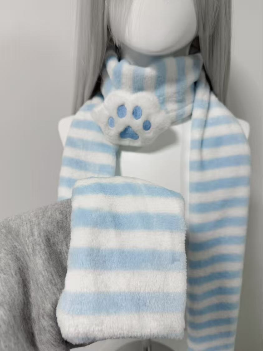 Kawaii Kniied Scarf Cat Paw De - Cat Claw Bark incelemesi ve fiyatı