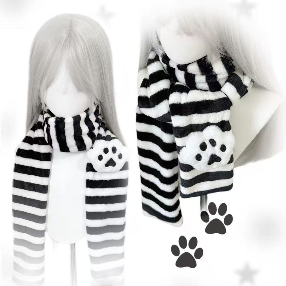 Kawaii Kniied Scarf Cat Paw De - Cat Claw Bark incelemesi ve fiyatı