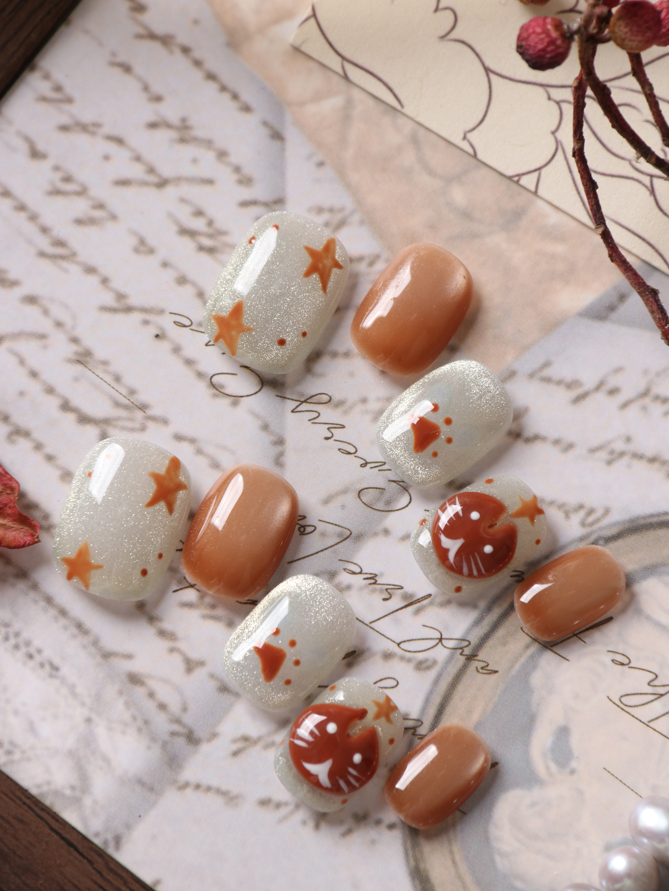 10Pcs Press on Nails Short Whi - Cat Claw Bark incelemesi ve fiyatı